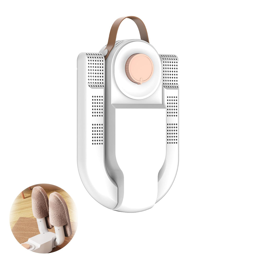 Shoe dryer with carry strap drying shoes