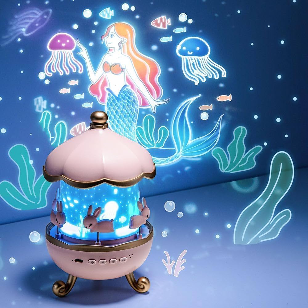 Ocean mermaid projection on wall