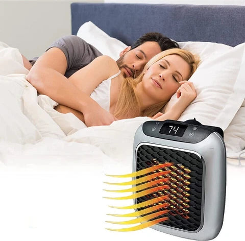 Room heater warming a bedroom