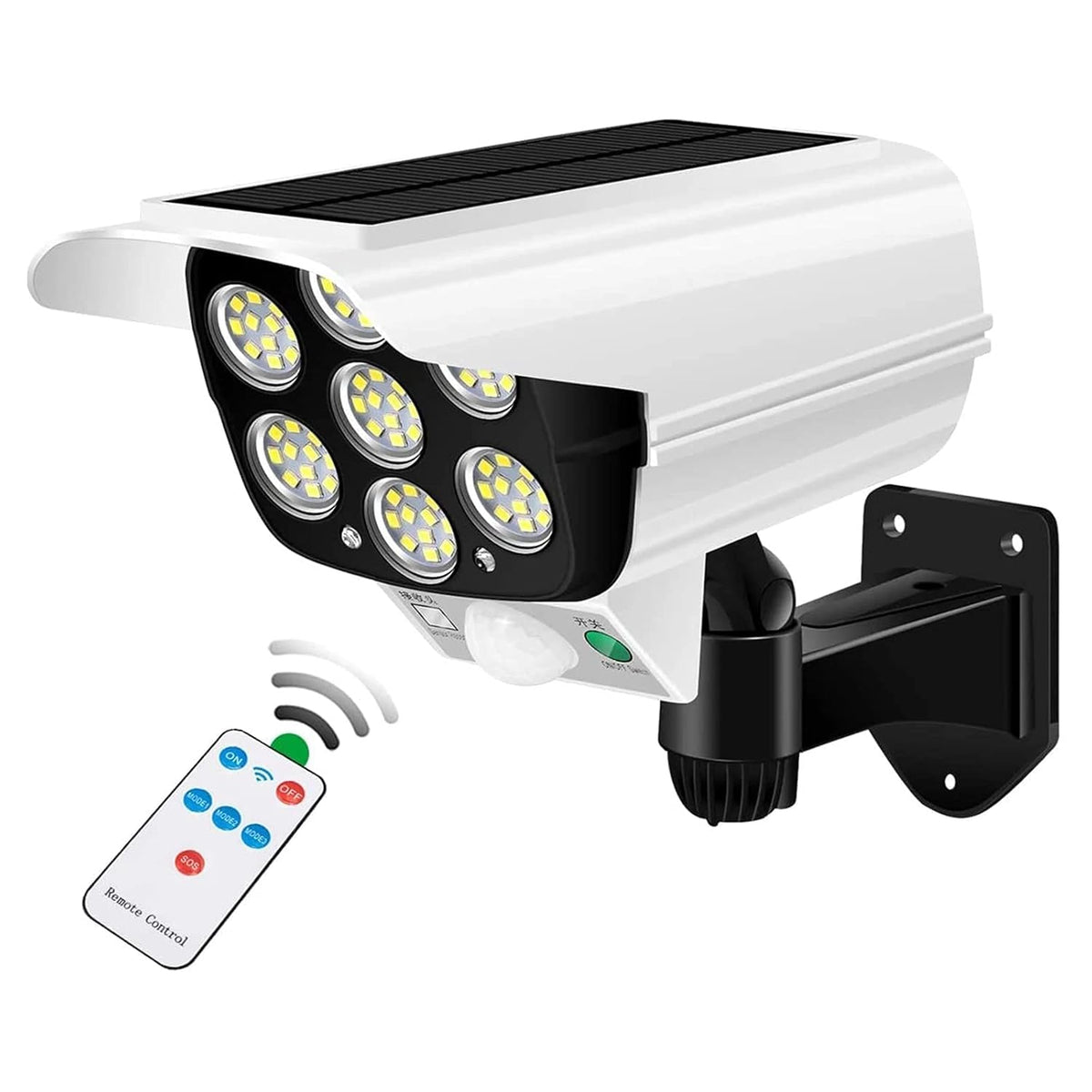 Solar motion sensor wall light with remote