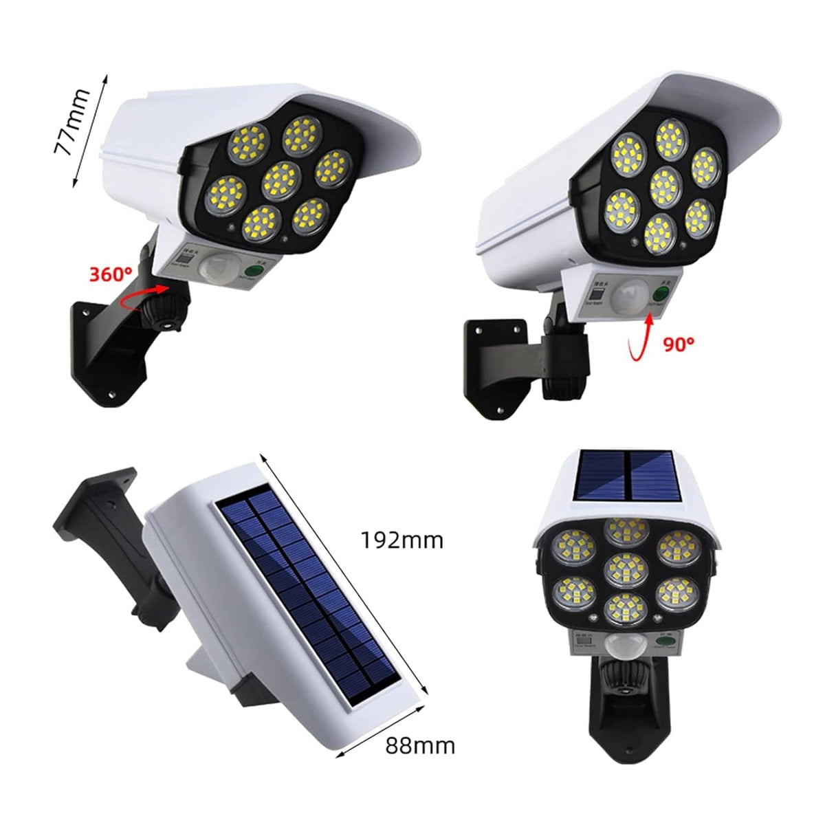 Adjustable angle and solar panel size