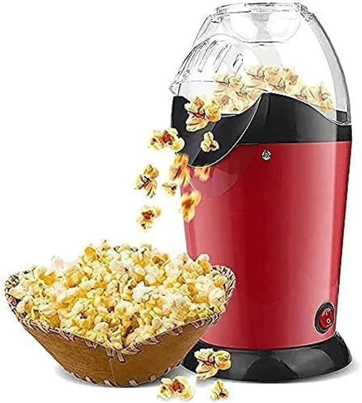 Hot air popcorn maker with a bowl of popcorn