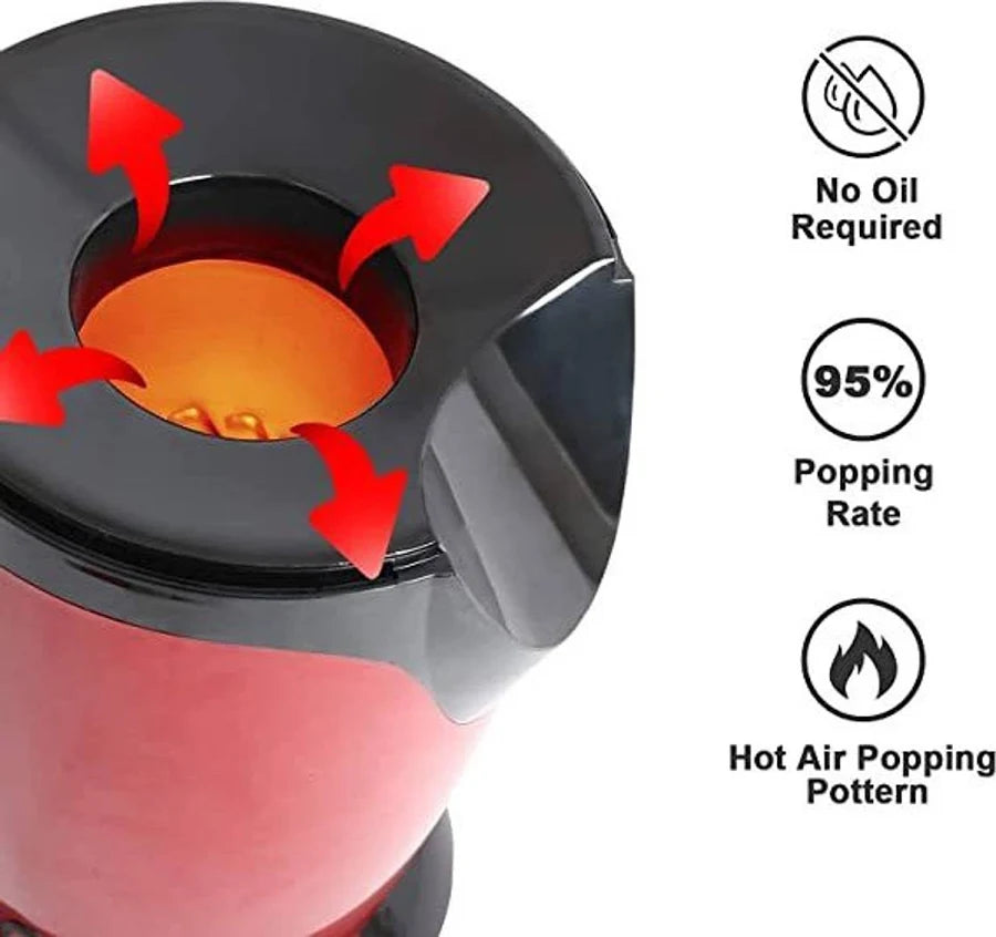 Hot air popping chamber, no oil required