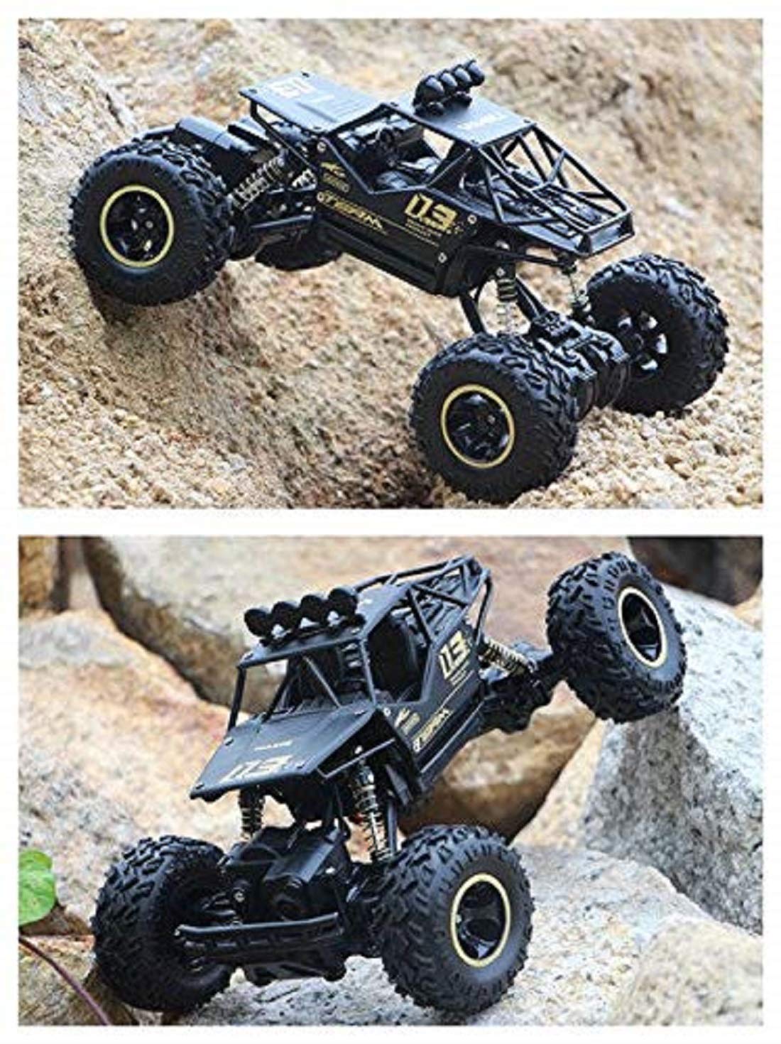 Rock crawler climbing rocks