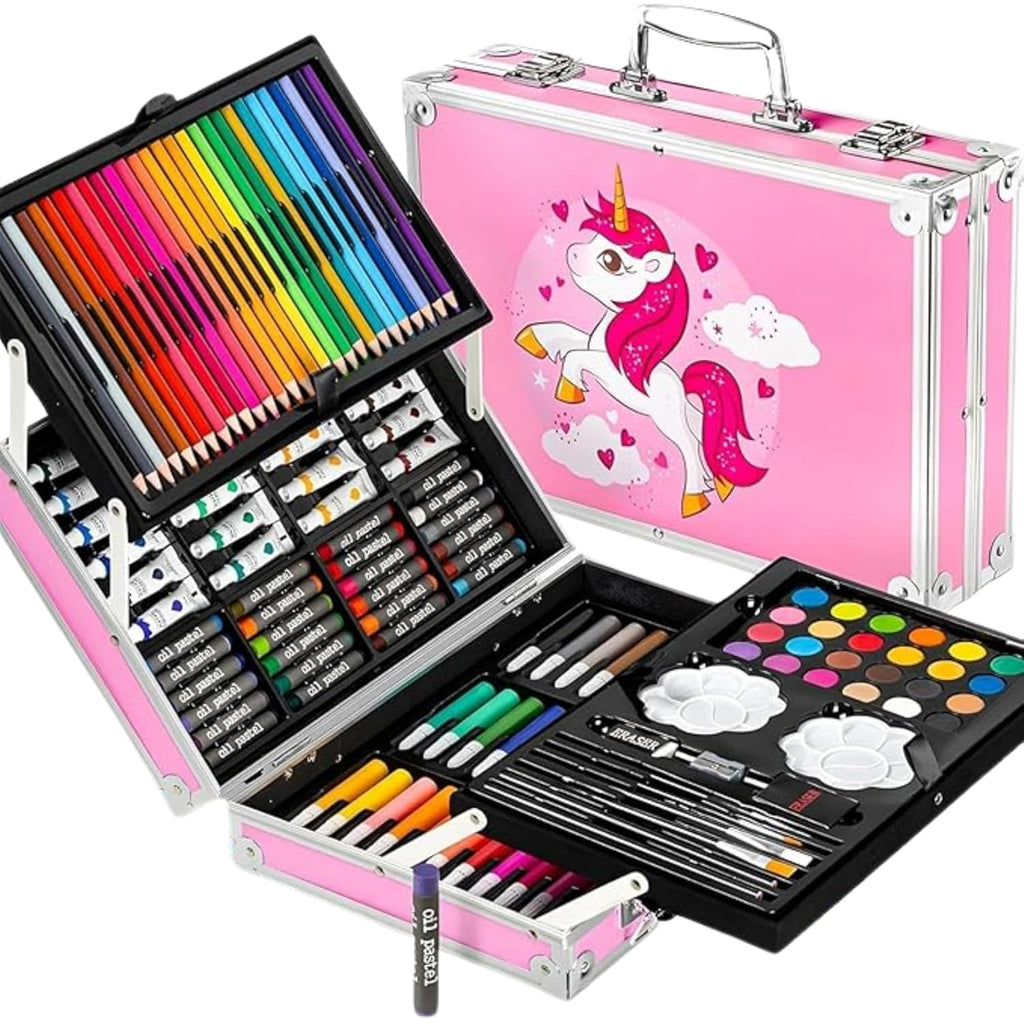 Unicorn colouring kit in pink carry case