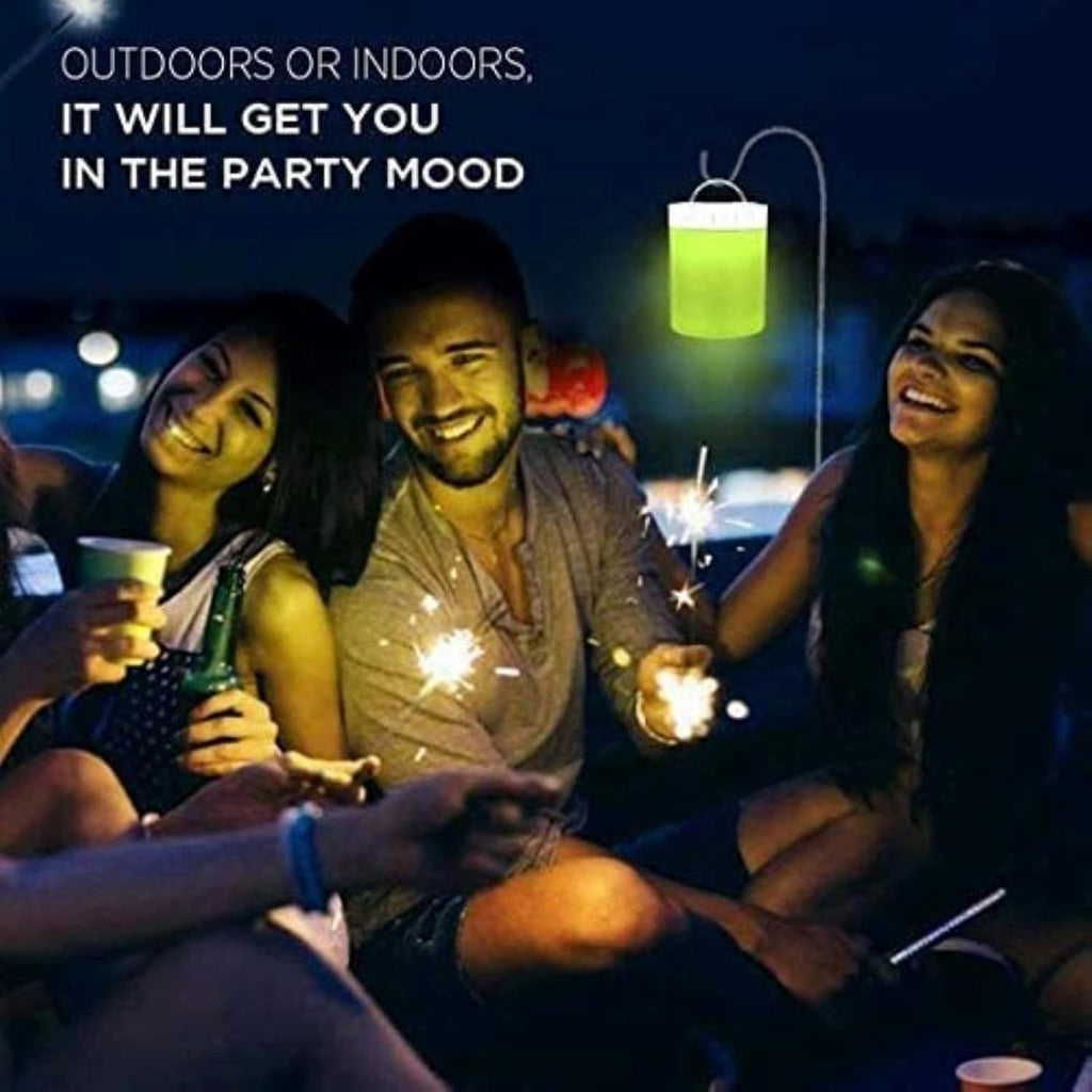 Speaker lamp at an outdoor party