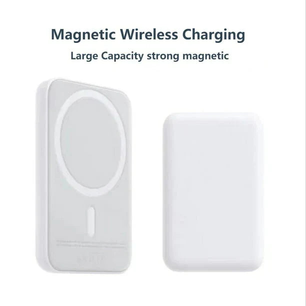 Magnetic wireless charging power bank front and back