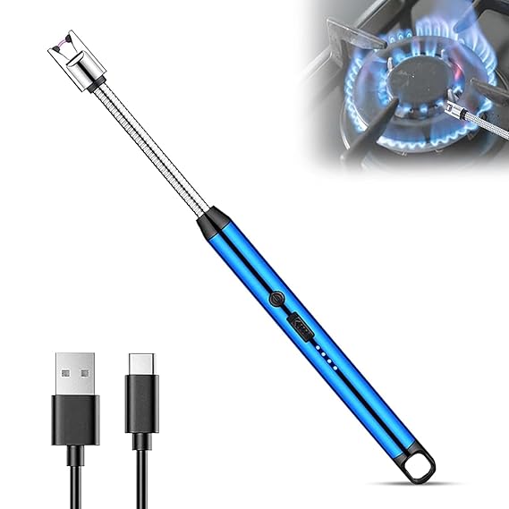 Rechargeable arc gas lighter with USB Type-C cable