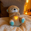Sleep otter plush with glowing heart
