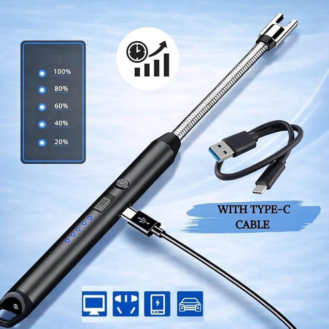 Arc lighter charging with Type-C cable