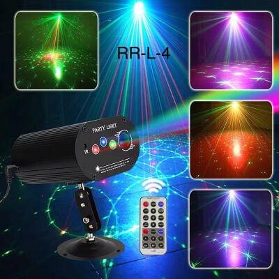 RR-L-4 laser disco party light with remote and light patterns