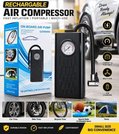 Tyre inflator with pressure gauge