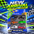 6-piece street racing die-cast car set