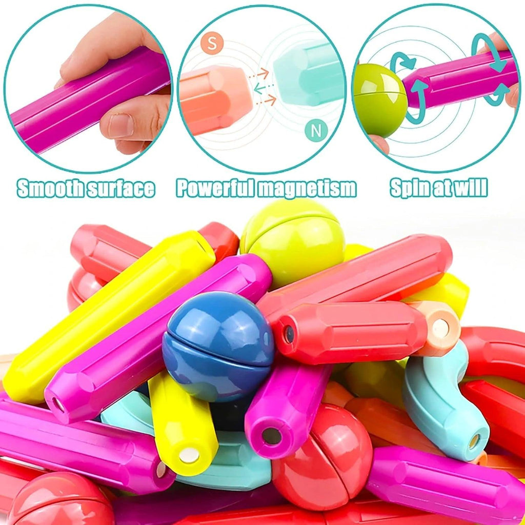 Magnetic sticks and balls close up